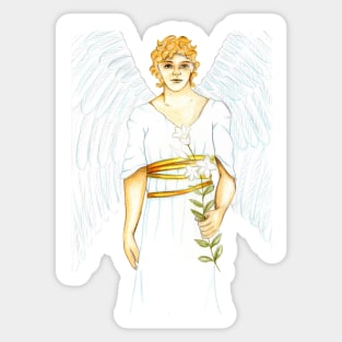 Archangel Gabriel the Messenger Angel- Orange Sticker